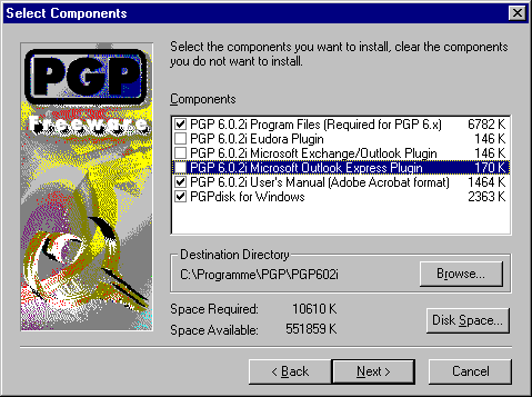 Select Components Dialog